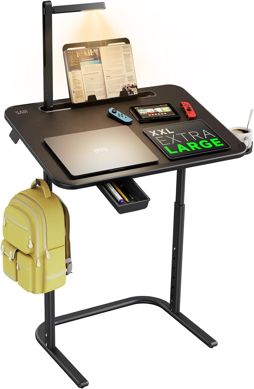 SAIJI - TV Tray Laptop Table with LED Light - F3 - Black