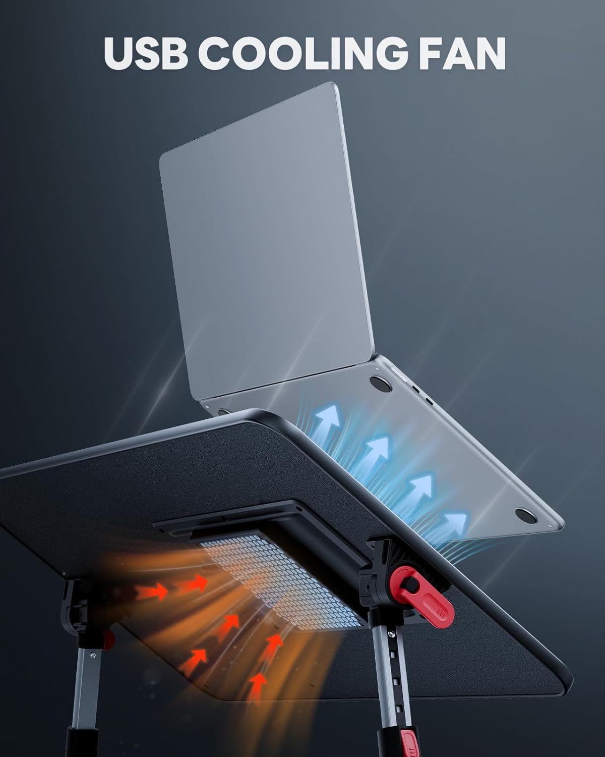 SAIJI - Laptop Table with Fan - A8 - Black