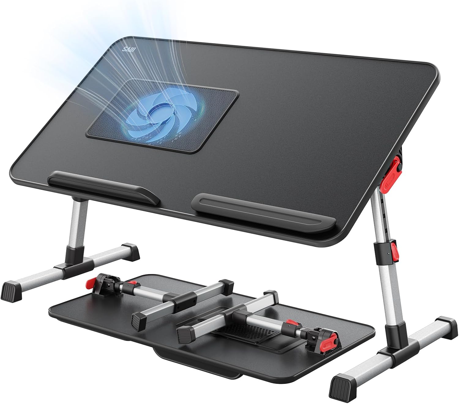 SAIJI - Laptop Table with Fan - A8 - Black