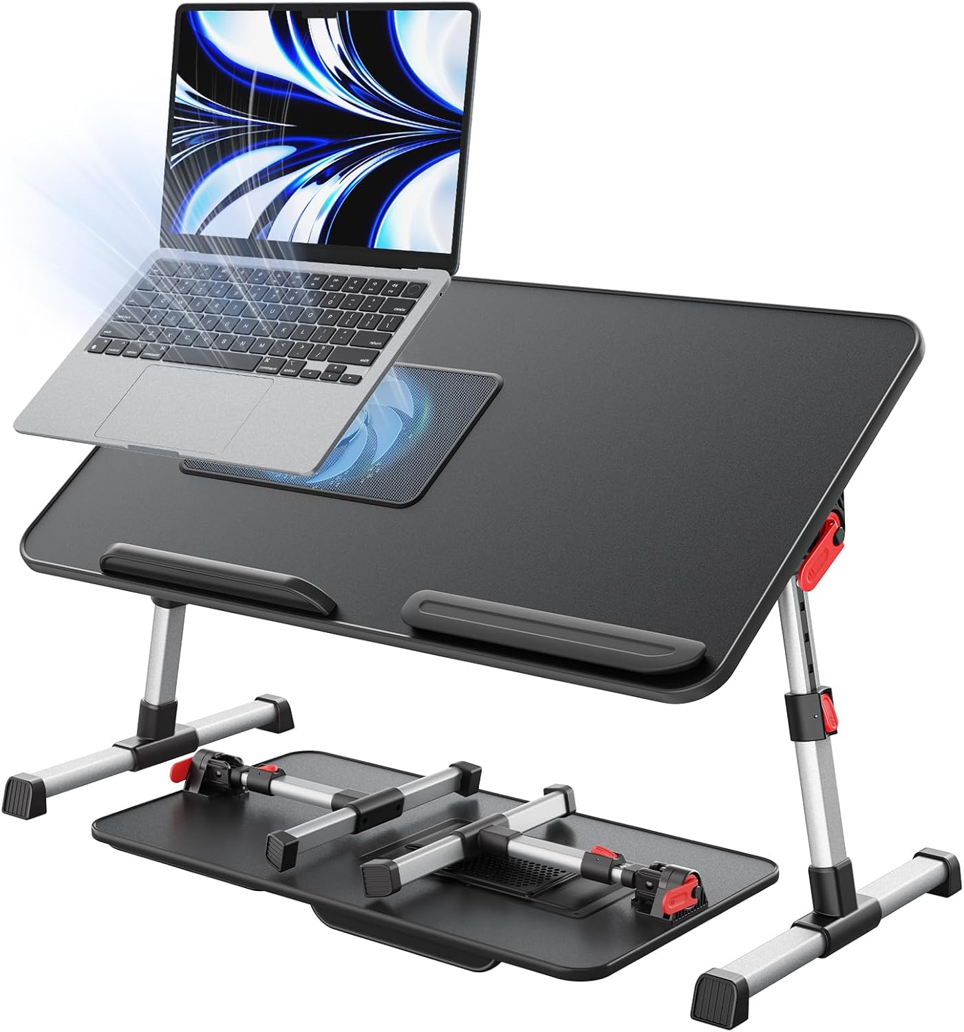 SAIJI - Laptop Table with Fan - A8 - Black
