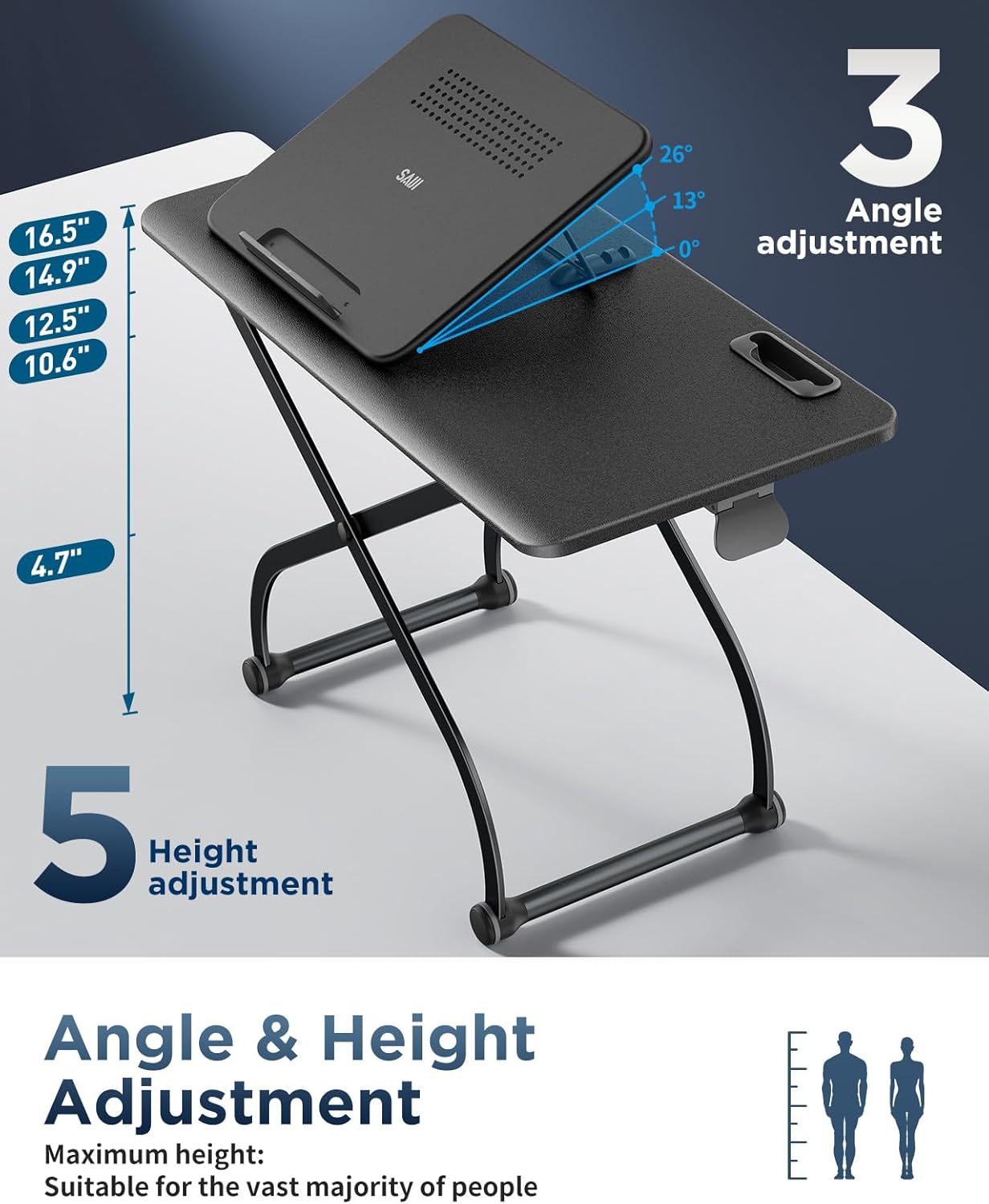 SAIJI - Standing Desk Height Converter - TR6 - Black